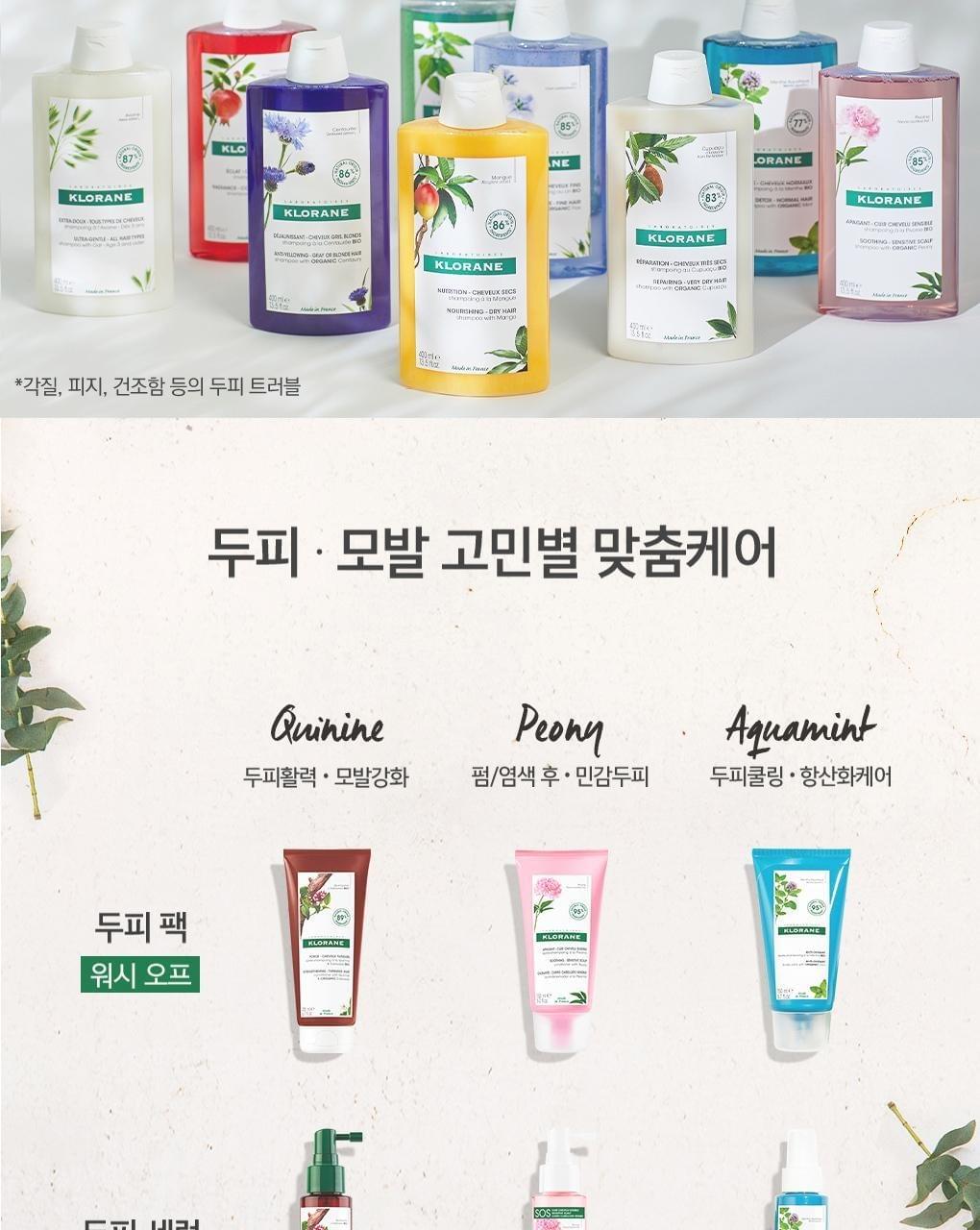 [敏感頭皮和頭皮舒緩治療] Klorane 牡丹頭皮包 150ml 2支(法國製造)