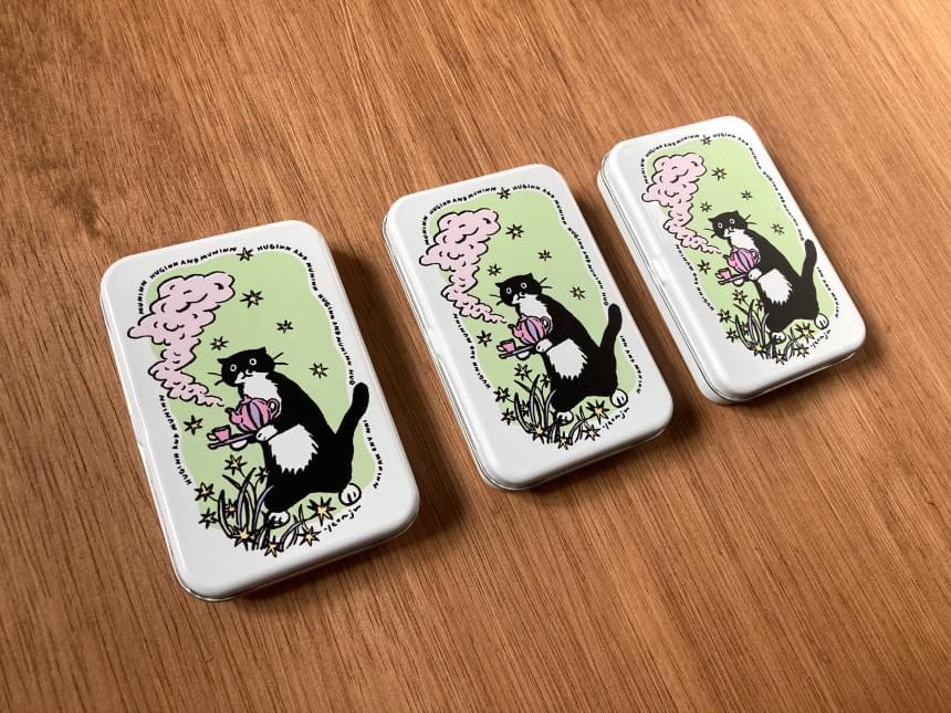 [후긴앤무닌] tea time 鐵盒 10.2 X 6.8 X 1.6 (cm)