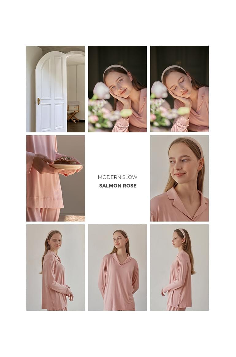 Modern Slow Silky Jersey 女士家居服 - 粉紅玫瑰色
