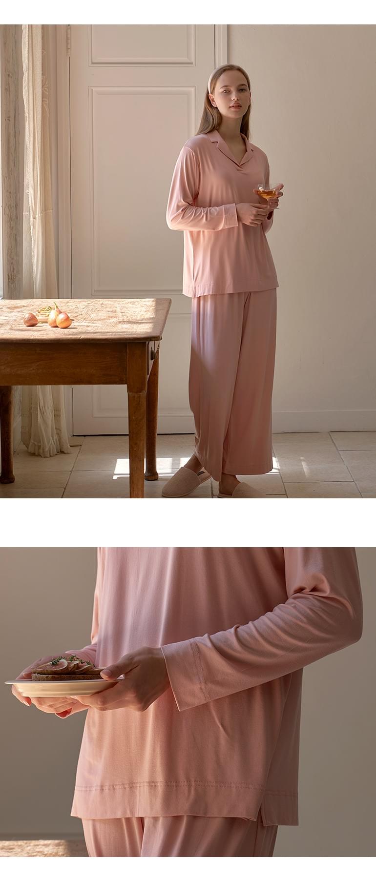 Modern Slow Silky Jersey 女士家居服 - 粉紅玫瑰色