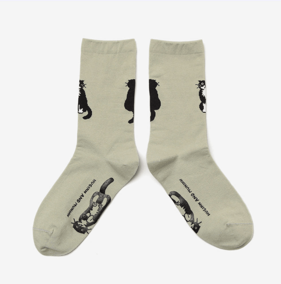 front & back mo socks_green