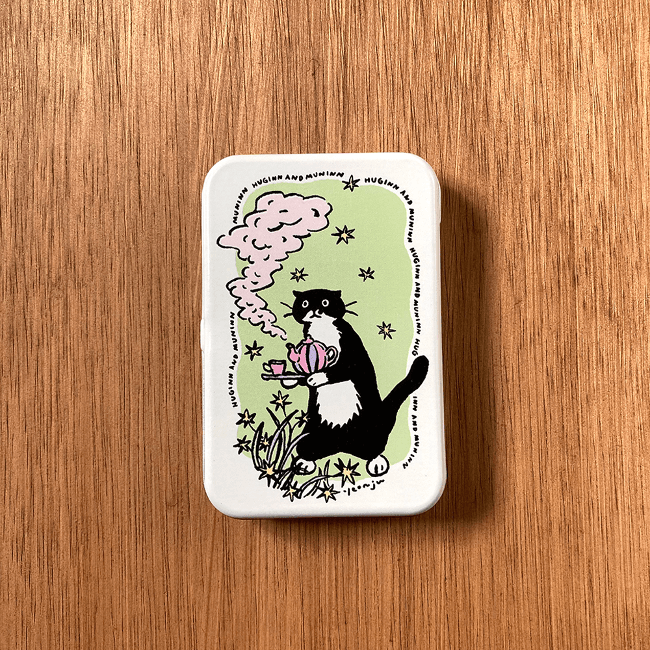 [후긴앤무닌] tea time 鐵盒 10.2 X 6.8 X 1.6 (cm)