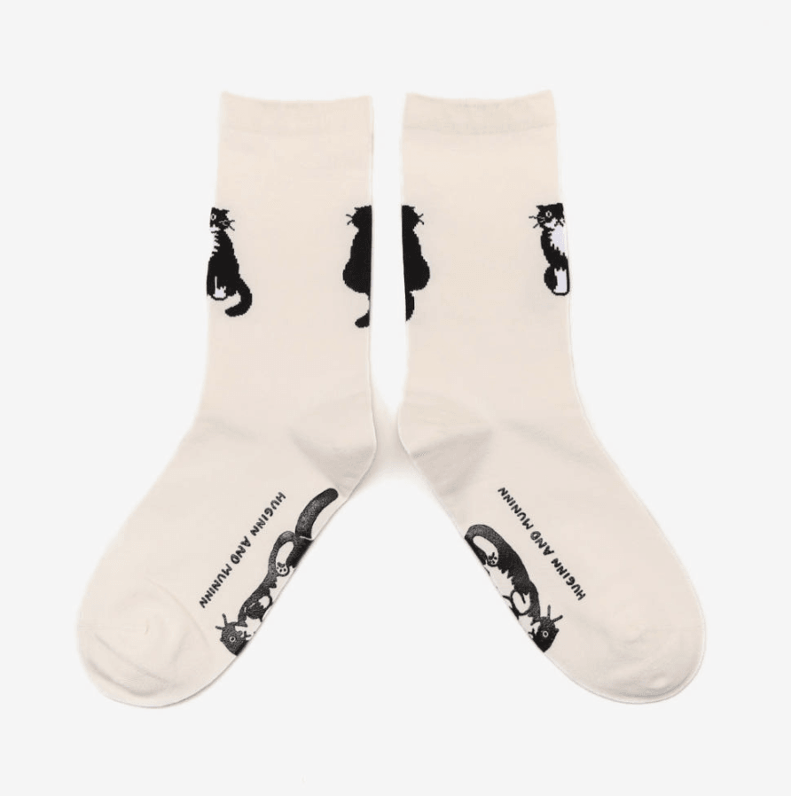 front & back mo socks - ivory