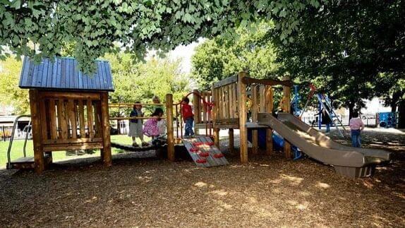 Playground play at Ballston Children’s Center daycare in Arlington, VA