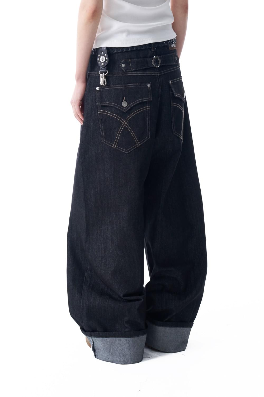 AAKAM - Cinch Back Denim Pants