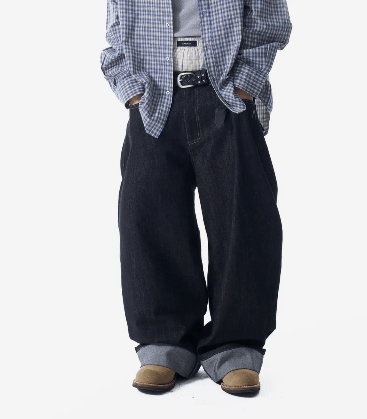 AAKAM - Cinch Back Denim Pants