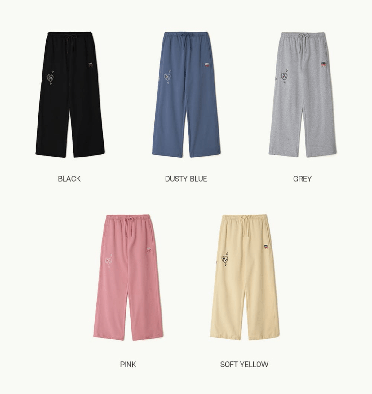 ronron -  DRAWING PONY STITCH SWEAT JOGGER PANTS