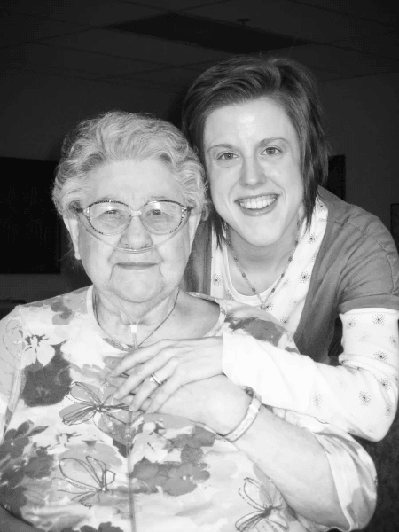 Author with Grandma Adeline at Easter (cc) Dena Michele Rosko. Image taken by  J. Rosko