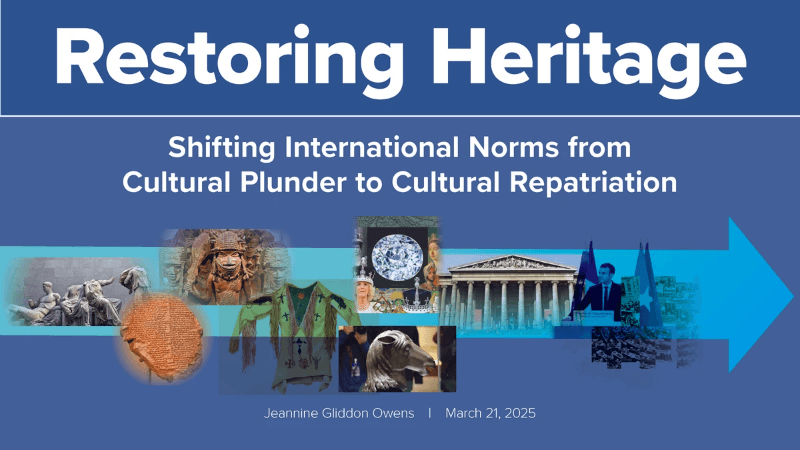 Cover slide for Restoring Heritage presentation at ODU, March 2025