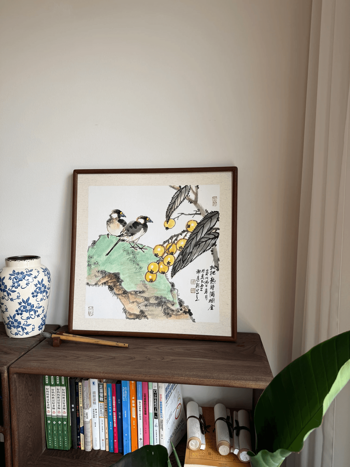 《金果鸣春图》画家谢远新教授原创手绘国画作品