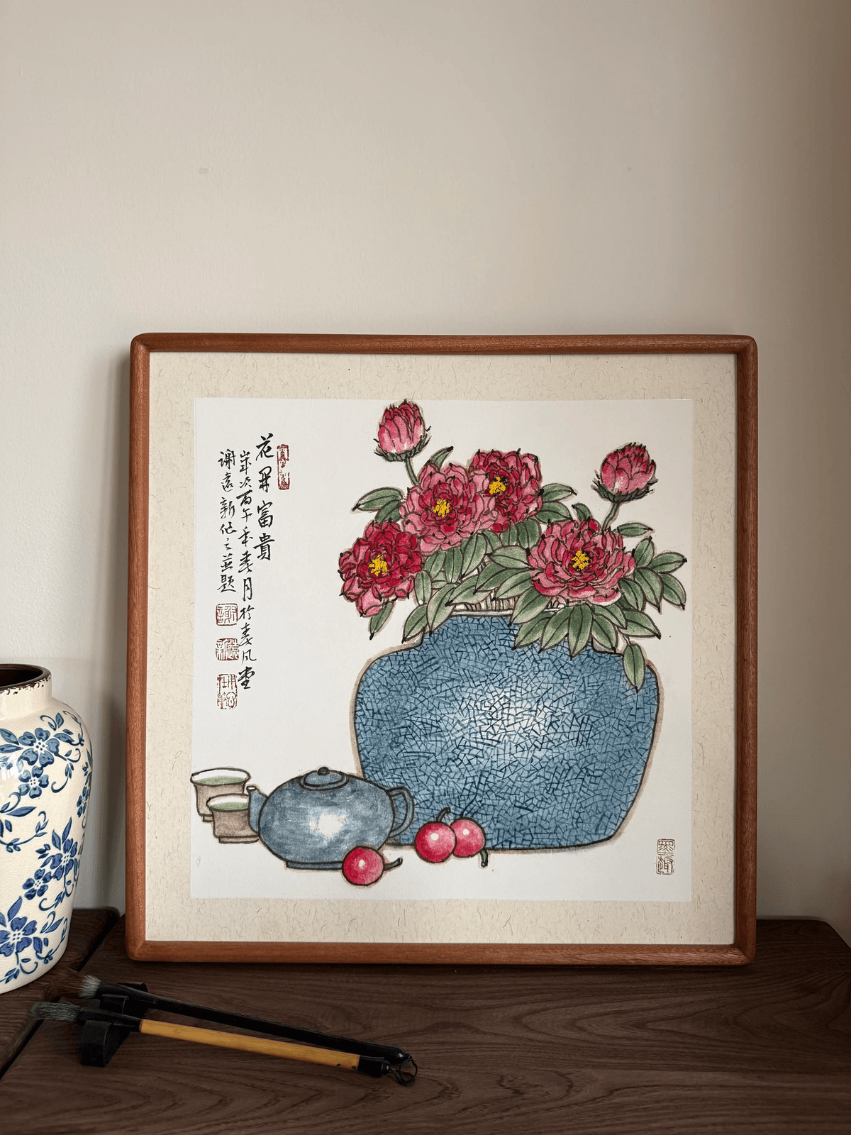 《花开富贵》谢远新教授原创手绘国画