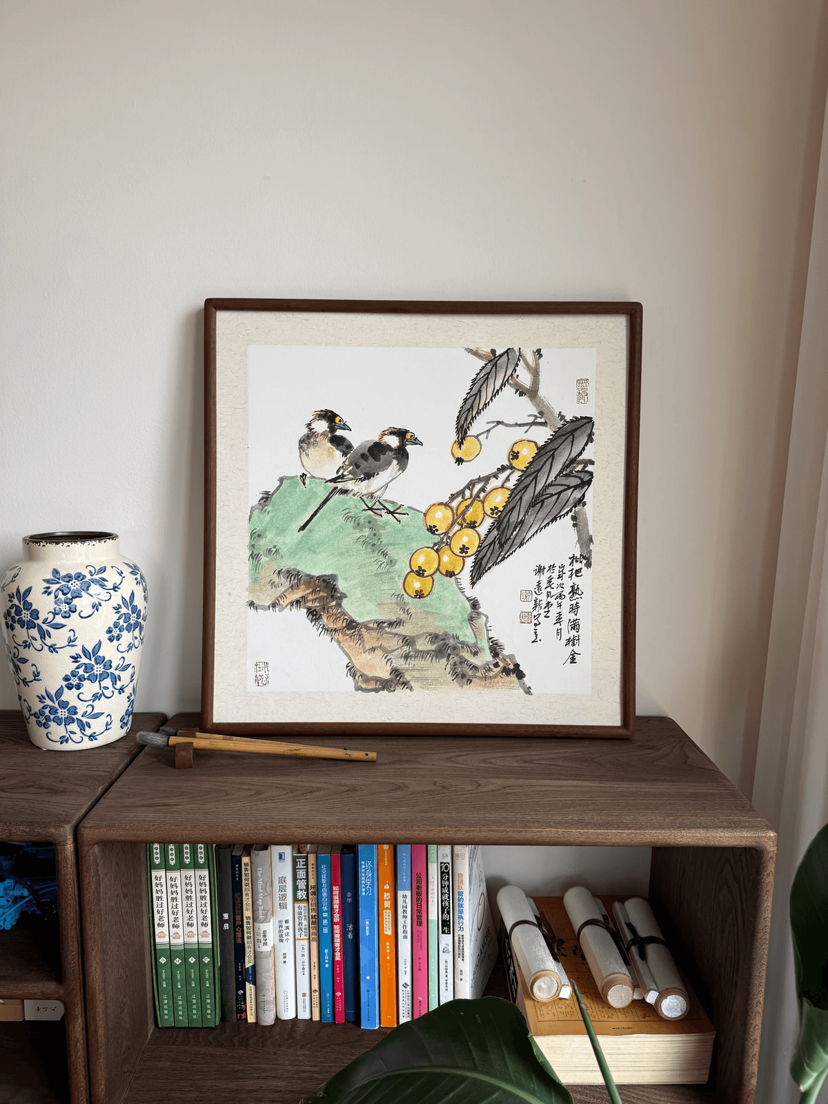 《金果鸣春图》画家谢远新教授原创手绘国画作品