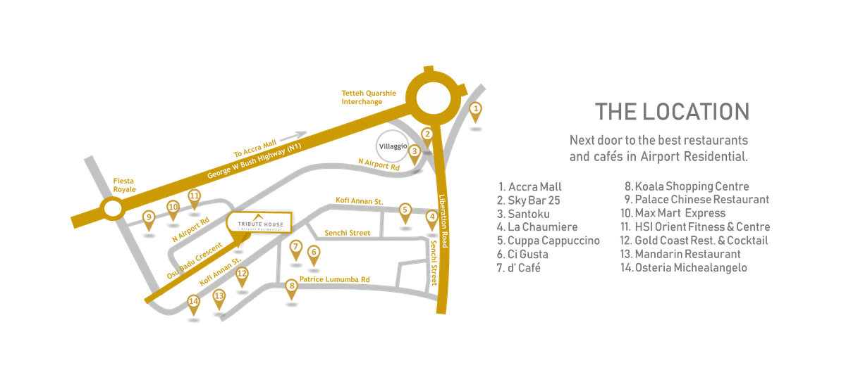 Map of the location in Airport Residential
