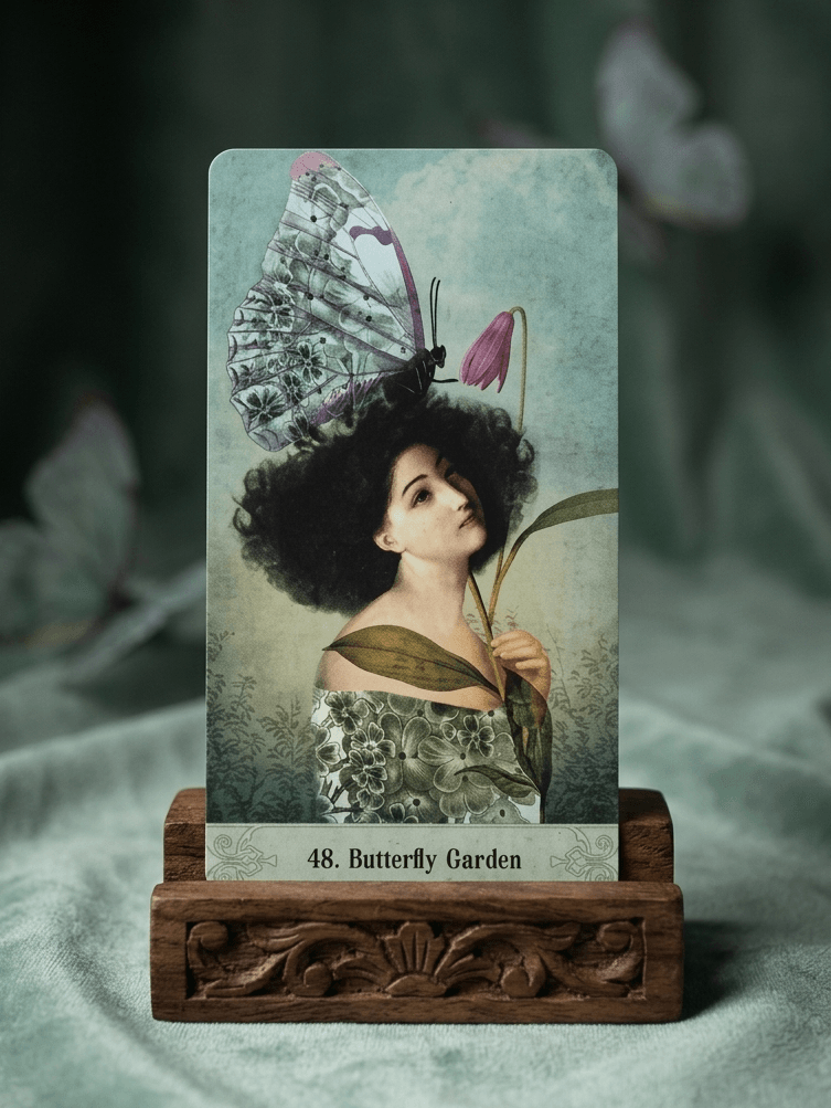 奧祕時刻神諭卡｜48 號牌 Butterfly Garden：好奇心、內在滋養、飛翔前的最後等待｜雨露均占｜西洋牌卡骨董店｜塔羅｜雷諾曼｜占卜術