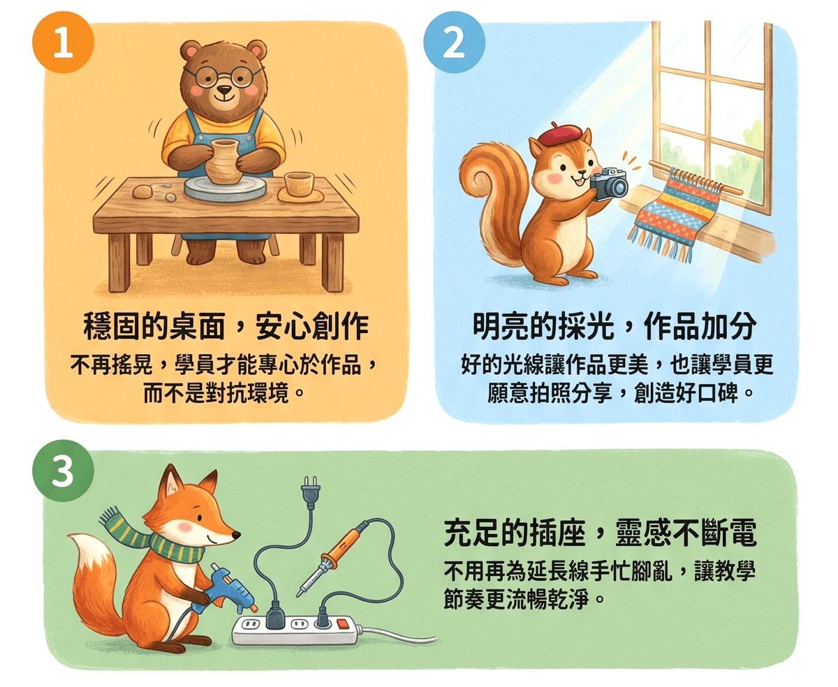 手作老師必看！除了空間，這 5 個細節決定工作坊的回訪率｜場地租借FAQ｜療寮生活館｜江子翠．板橋 活動場地 藝文空間