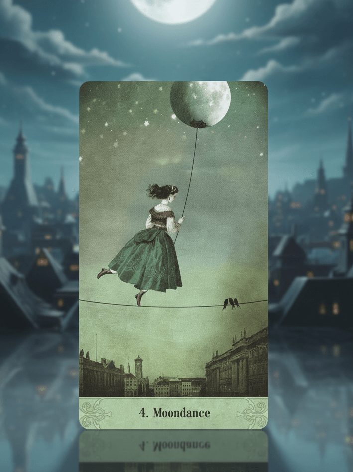 奧祕時刻神諭卡｜4號牌 Moondance：韻律、周期、陰柔力量｜雨露均占｜西洋牌卡骨董店｜塔羅｜雷諾曼｜占卜術｜雨露均占｜西洋牌卡骨董店｜塔羅｜雷諾曼｜占卜術