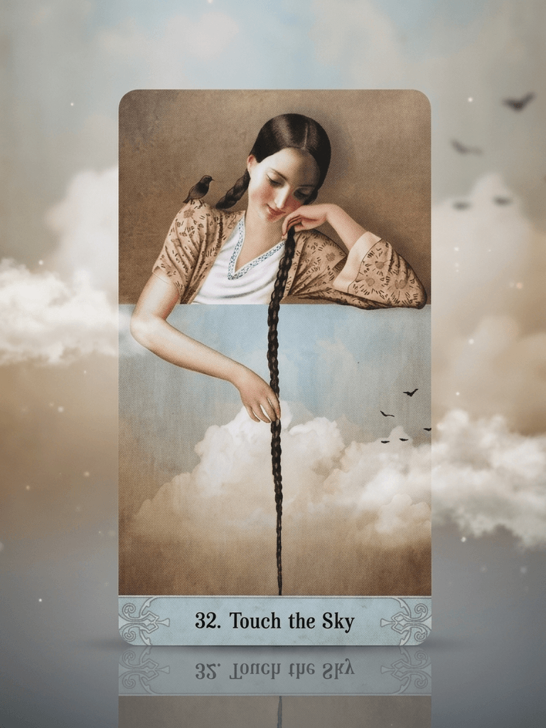 奧祕時刻神諭卡｜32 號牌 Touch the Sky：沉思、孤立、內在的雲端聖殿｜雨露均占｜西洋牌卡骨董店｜塔羅｜雷諾曼｜占卜術