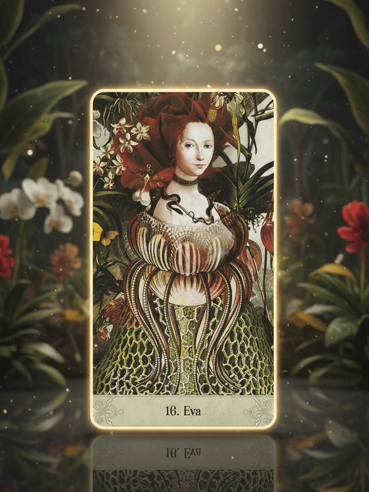 奧祕時刻神諭卡｜16號牌 Eva：雙重性、警覺、誘惑與真相｜雨露均占｜西洋牌卡骨董店｜塔羅｜雷諾曼｜占卜術