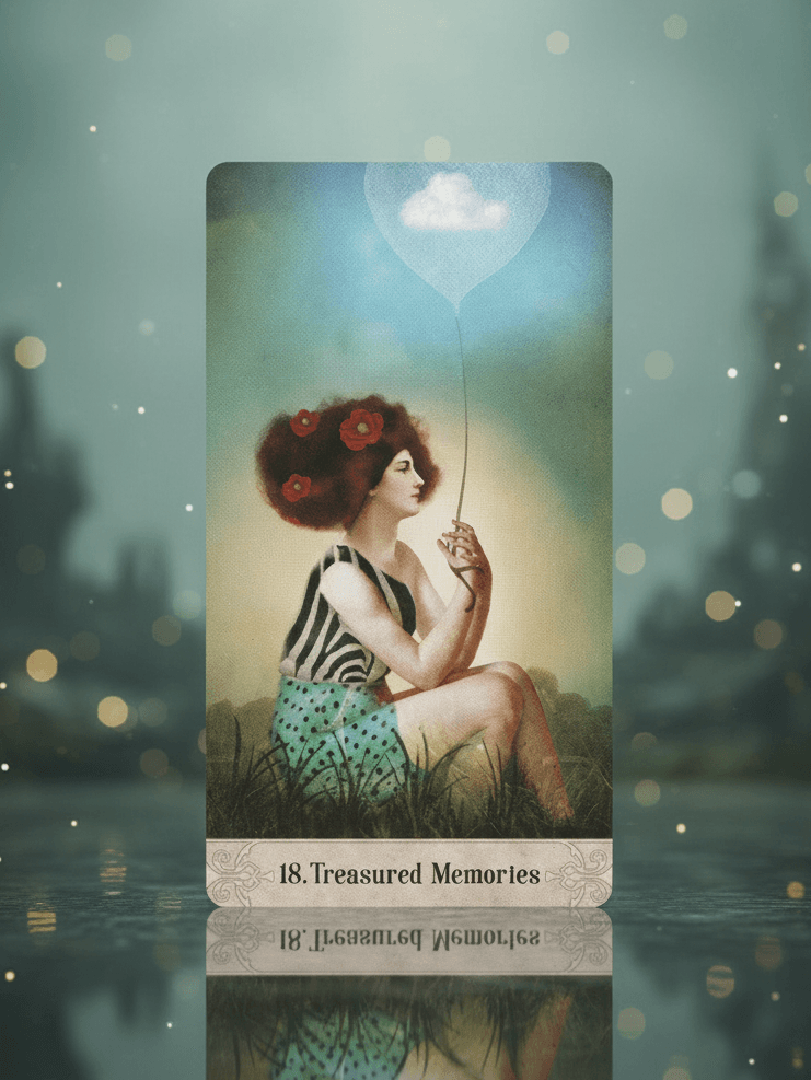 奧祕時刻神諭卡｜18 號牌 Treasured Memories：回憶、懷舊、生命故事的養分｜雨露均占｜西洋牌卡骨董店｜塔羅｜雷諾曼｜占卜術