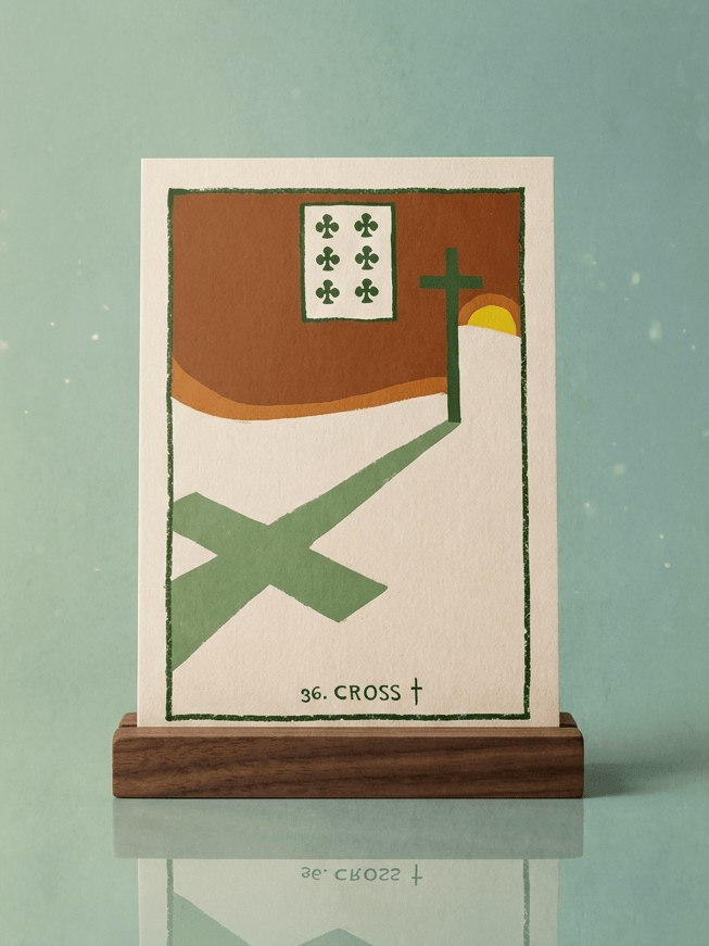 雷諾曼 Lenormand｜十字架 Cross：重量、命運與承擔的意義｜雨露均占｜西洋牌卡骨董店｜塔羅｜雷諾曼｜占卜術