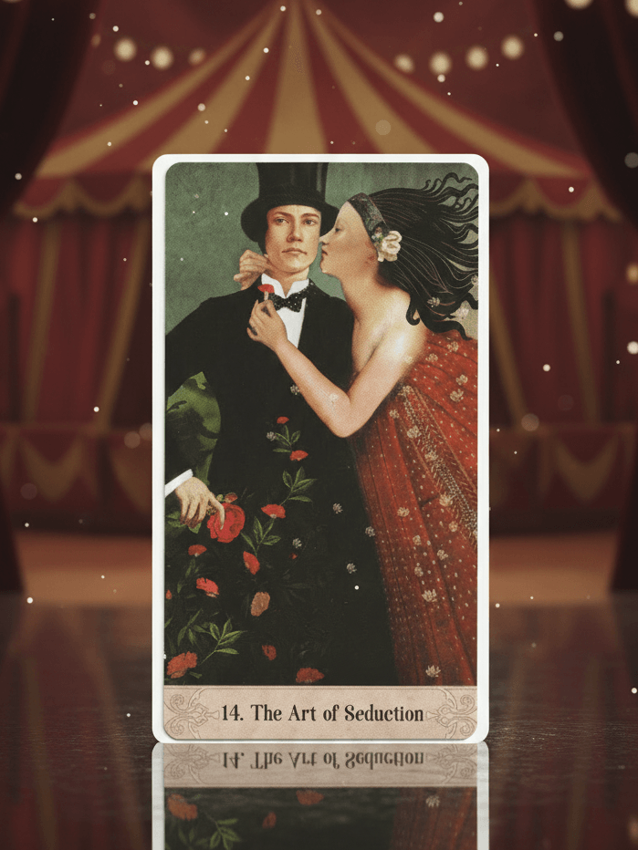 奧祕時刻神諭卡｜14號牌 The Art of Seduction：魅力、陰性能量、感官的耳語｜雨露均占｜西洋牌卡骨董店｜塔羅｜雷諾曼｜占卜術