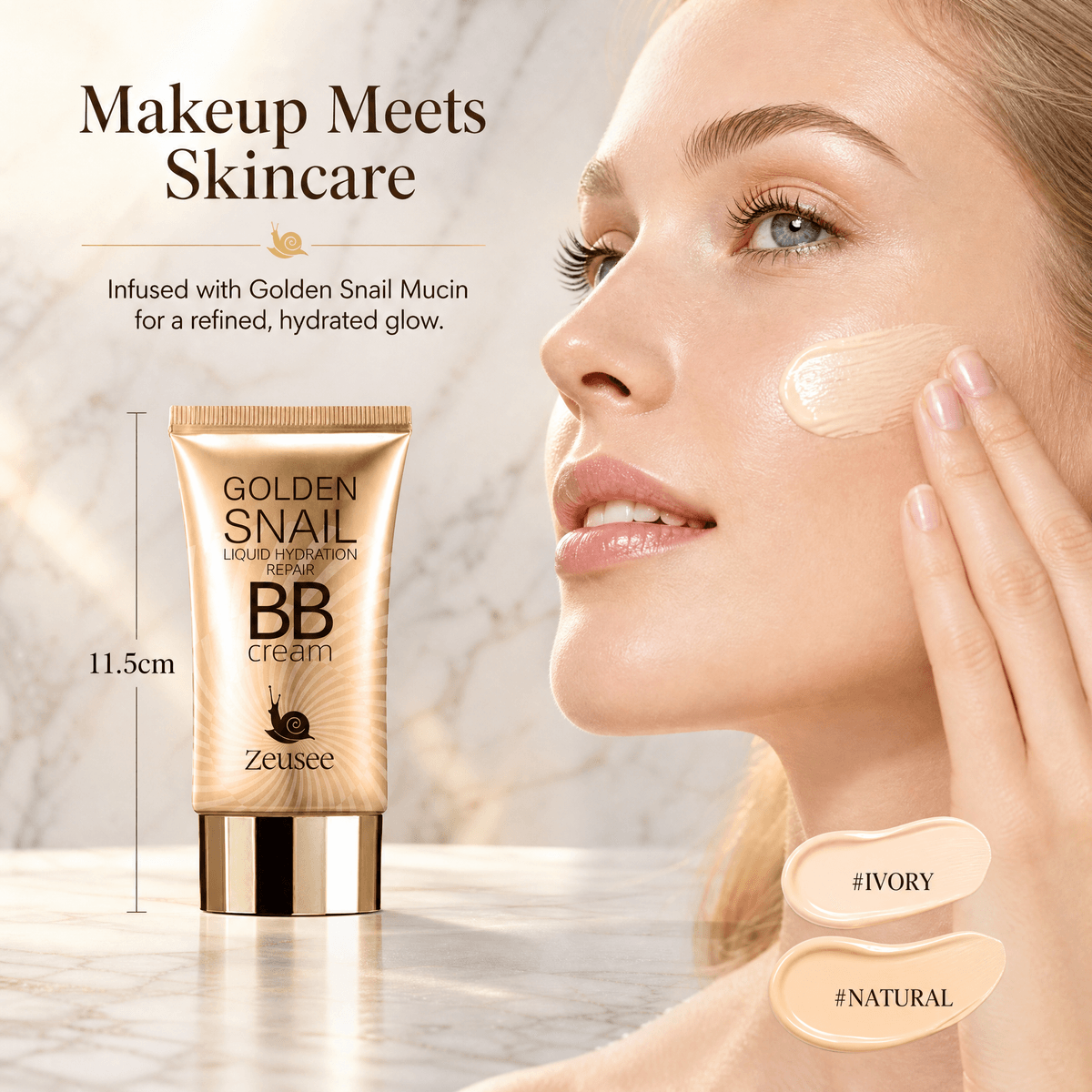 MH237 Golden Snail BB Cream (Ivory / Natural Beige)