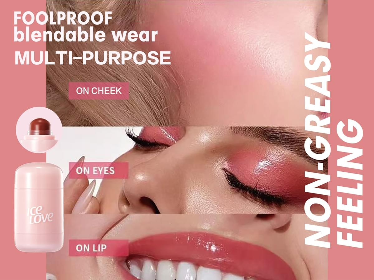 Portable Pocket Blush Stick Cream Blush for Cheeks Lips Eyes, Glow Long Lasting Makeup in Stock