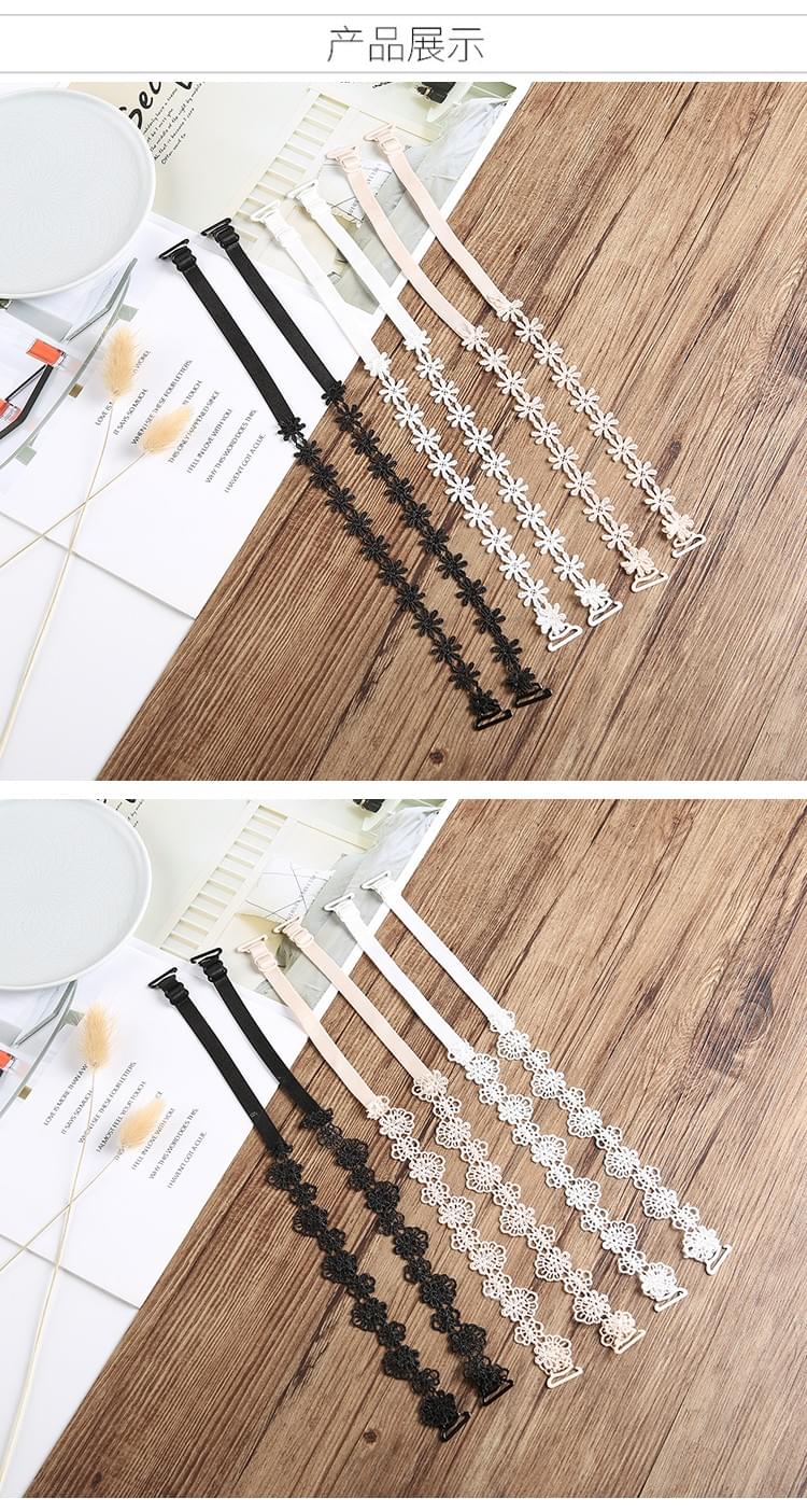 Water-soluble flower lace shoulder strap