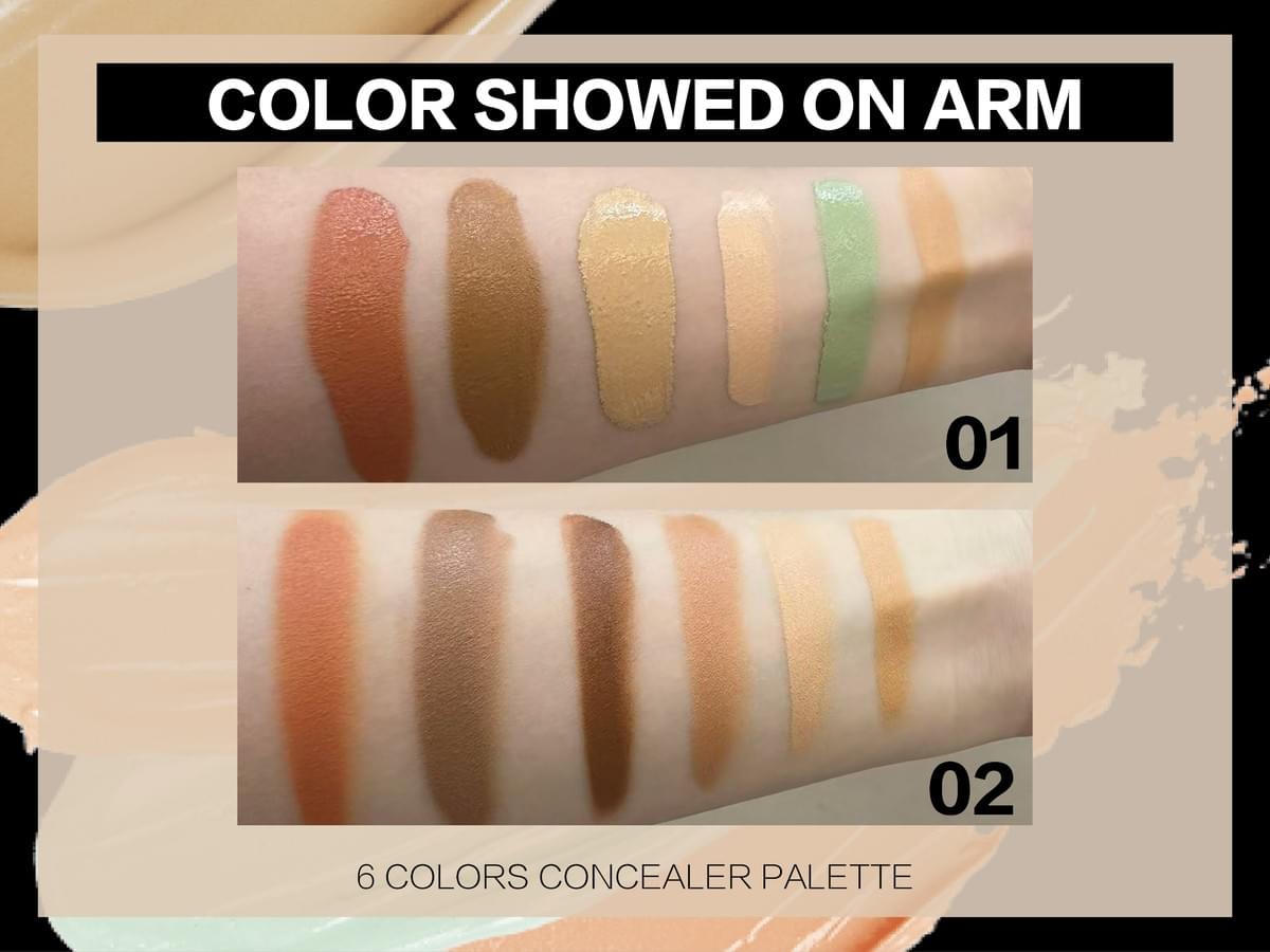 Custom High Quality 6 Colors Concealer Palette New Trend Long Lasting Waterproof Concealer Palette