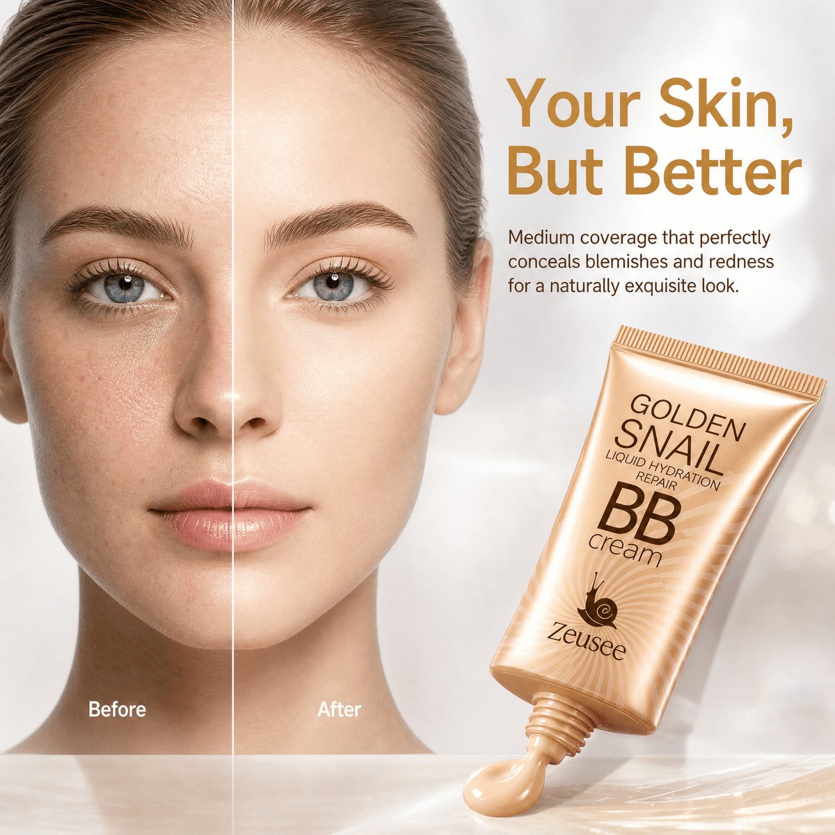 MH237 Golden Snail BB Cream (Ivory / Natural Beige)