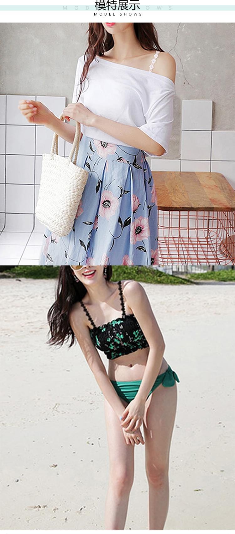 Water-soluble flower lace shoulder strap