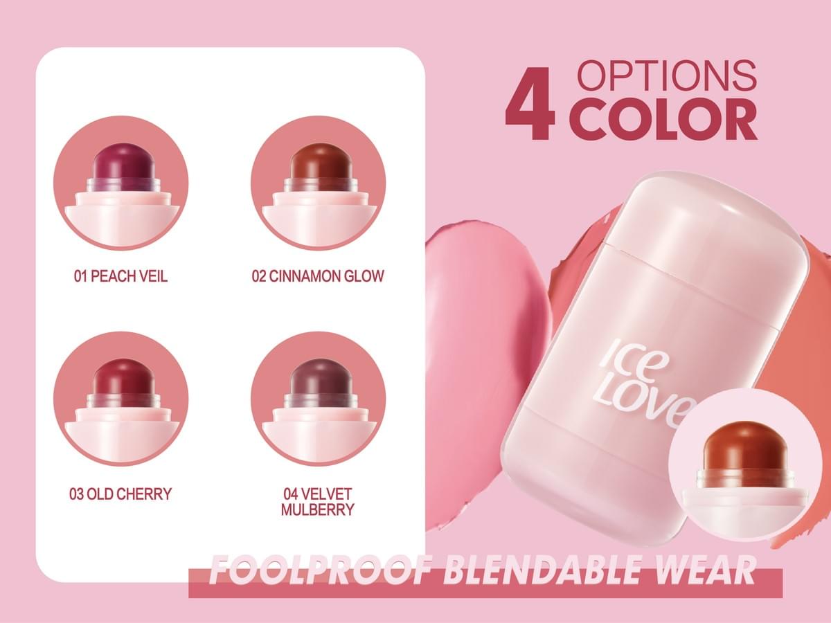 Portable Pocket Blush Stick Cream Blush for Cheeks Lips Eyes, Glow Long Lasting Makeup in Stock