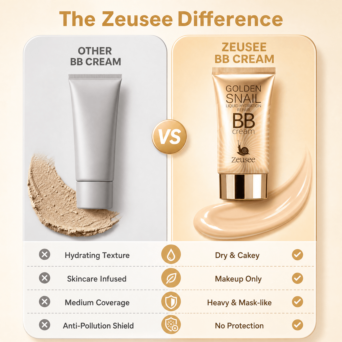MH237 Golden Snail BB Cream (Ivory / Natural Beige)