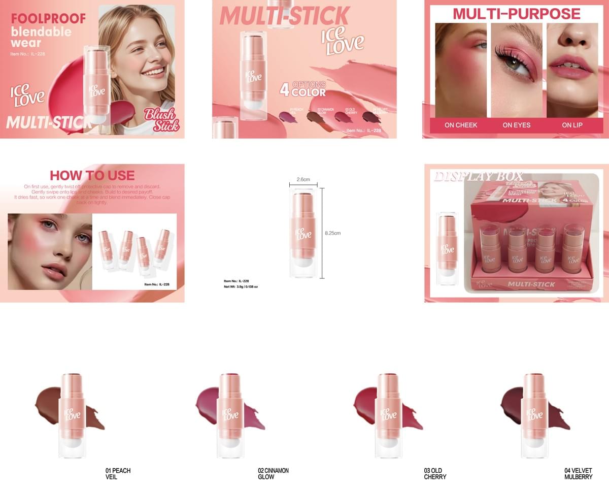 Double-headed Blush Stick Chemical Natural Finish 4g Face Daily Makeup Medium Skin Tone