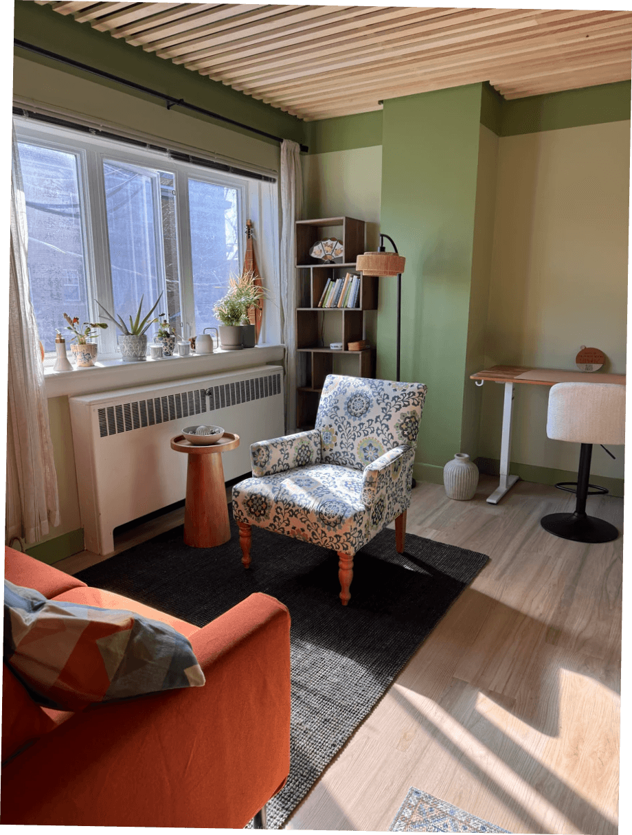 Our collective of experienced guides, coaches, mentors, and therapists is dedicated to weaving purpose into your daily life. We offer personalized approaches tailored to your unique needs, empowering you to unlock your potential and navigate life's challenges with confidence. Welcome to MindLoom Mindloom offers two cozy therapy and coaching rooms, shared by a collective of guides, coaches, mentors, therapists, and practitioners dedicated to helping you weave balance, healing, and purpose into your daily life.