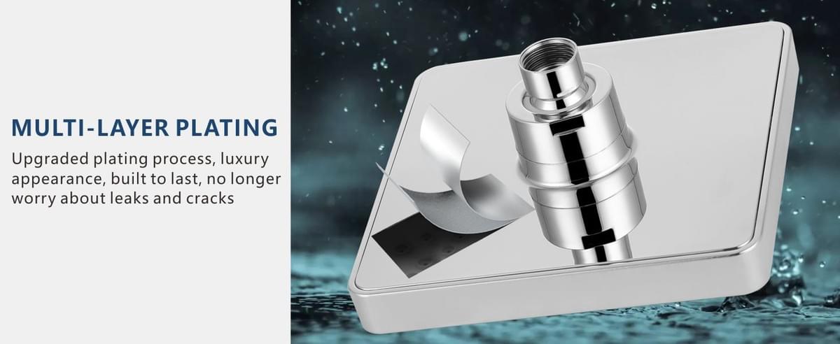 6“ High Pressure Rain Shower Head, Luxury Modern Look, The Adjustable Replacement For Your Bathroom