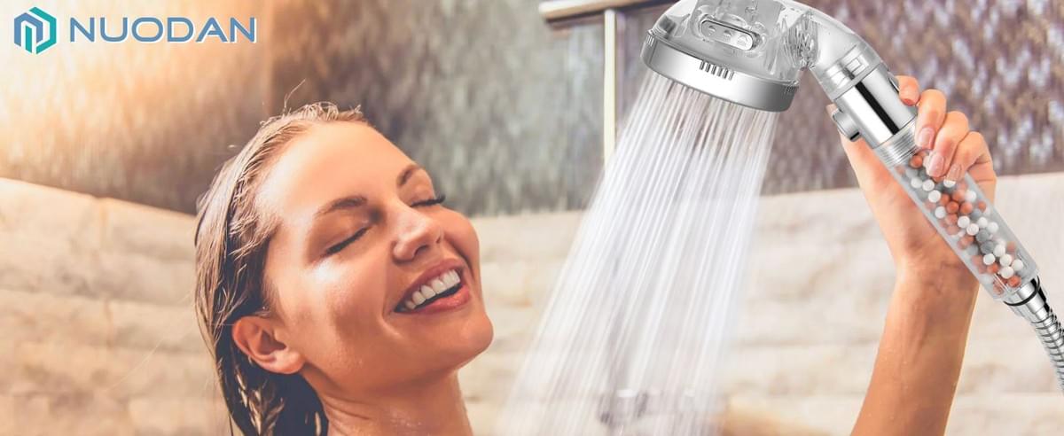 Filtered Handheld Shower Head with ON/OFF Switch - 3 Spray Setting Showerhead Filter For Hard Water