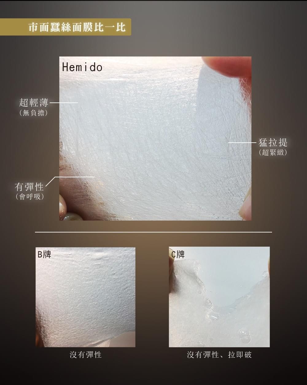 荷米多 hemido 再生肌密晶鑽系列 再生肌密煥顏面膜 市面蠶絲面膜比一比
