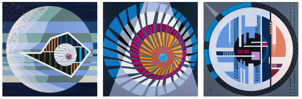 portraits de cercle de l'artiste Bruno Hoopka - abstraction géométrique