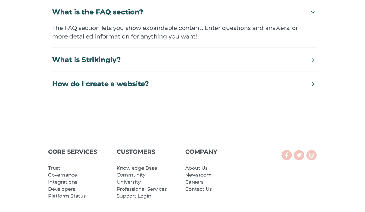 Trình bày các ví dụ xuất sắc về trang Câu hỏi thường gặp