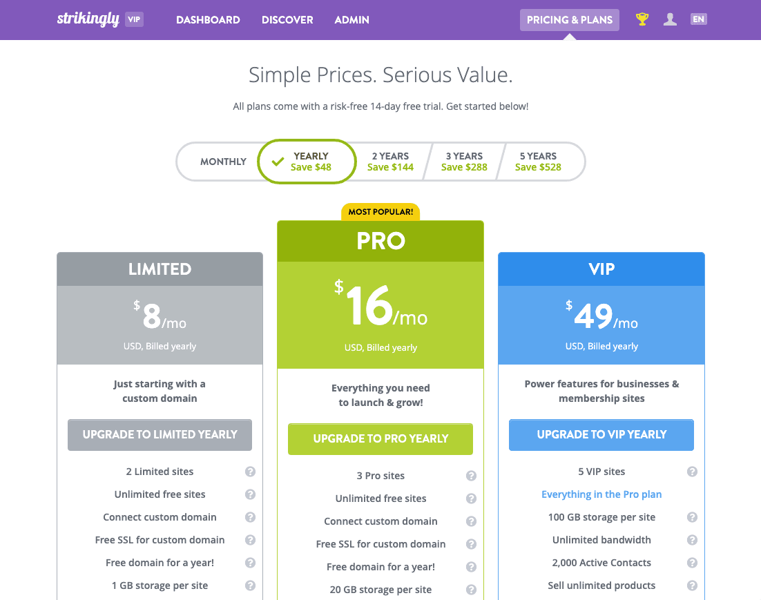 Các gói trả phí hợp lý