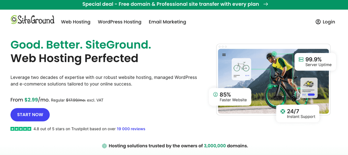 SiteGround : Une performance sur laquelle vous pouvez compter