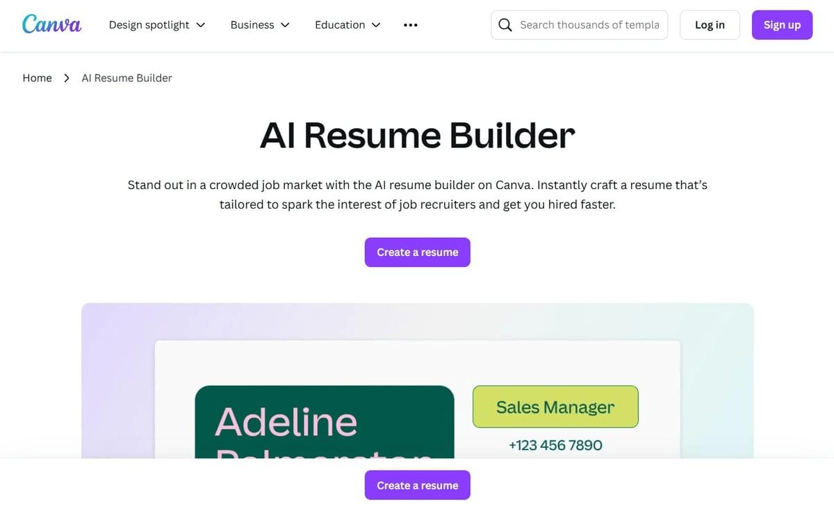 Canva : CV créatifs avec le soutien de l'IA