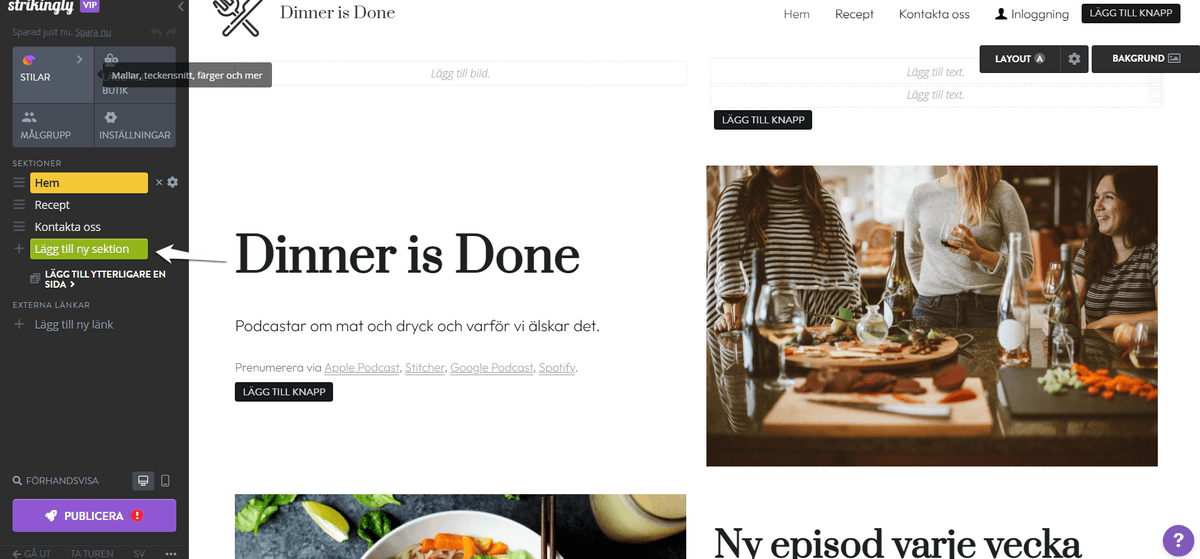 Hur lägger du till vektorkonst på en Strikingly-webbplats?