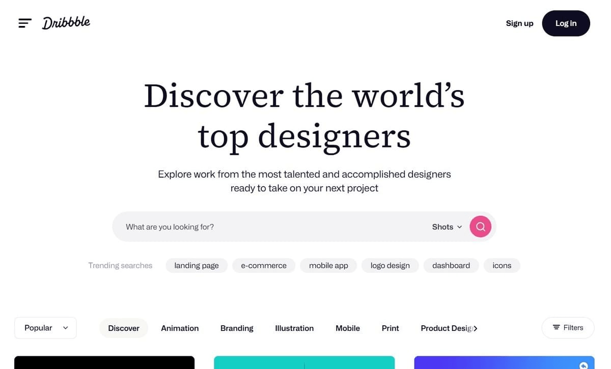 Dribbble : Design et Talent Créatif