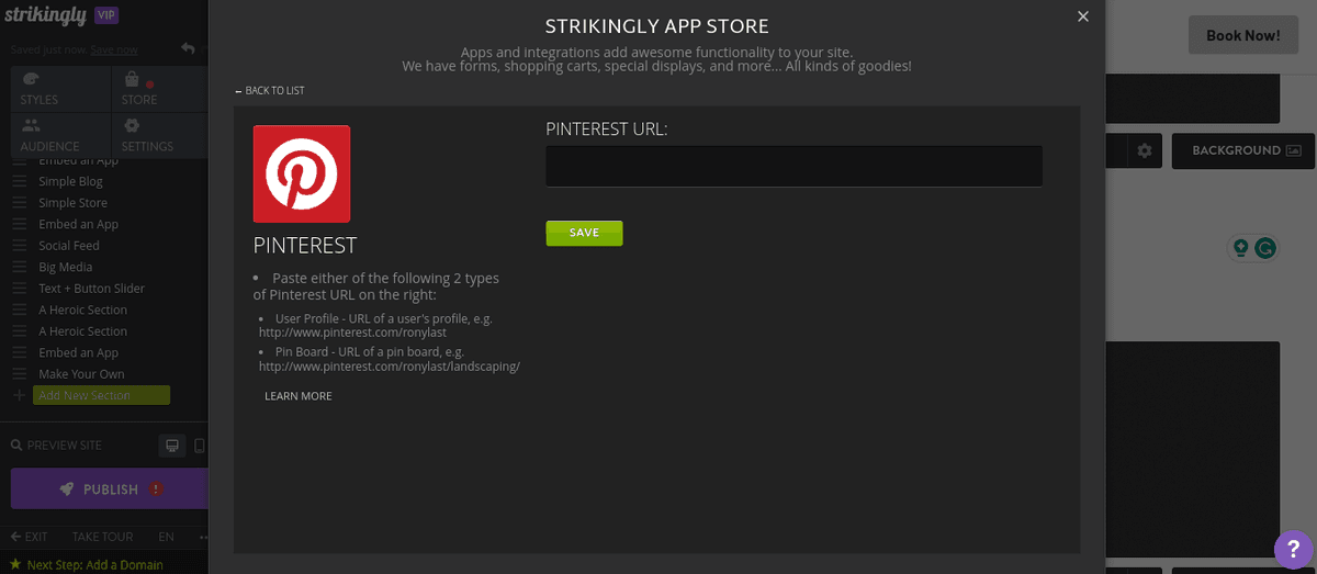 Tích hợp Pinterest