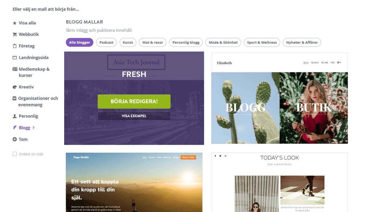Bygg din blogg med Strikingly