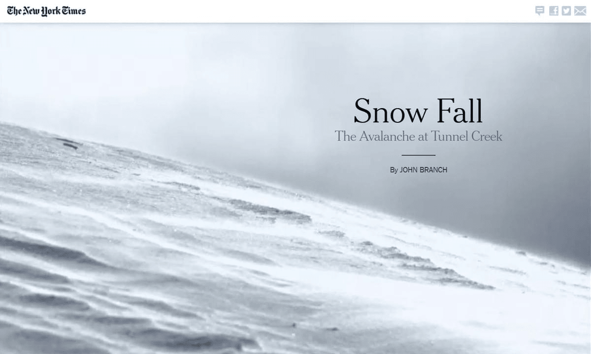 Analyse de Snowfall par The New York Times