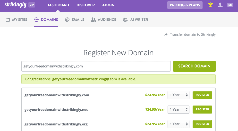 Tận dụng các tính năng của Strikingly cho tên miền trang web miễn phí của bạn
