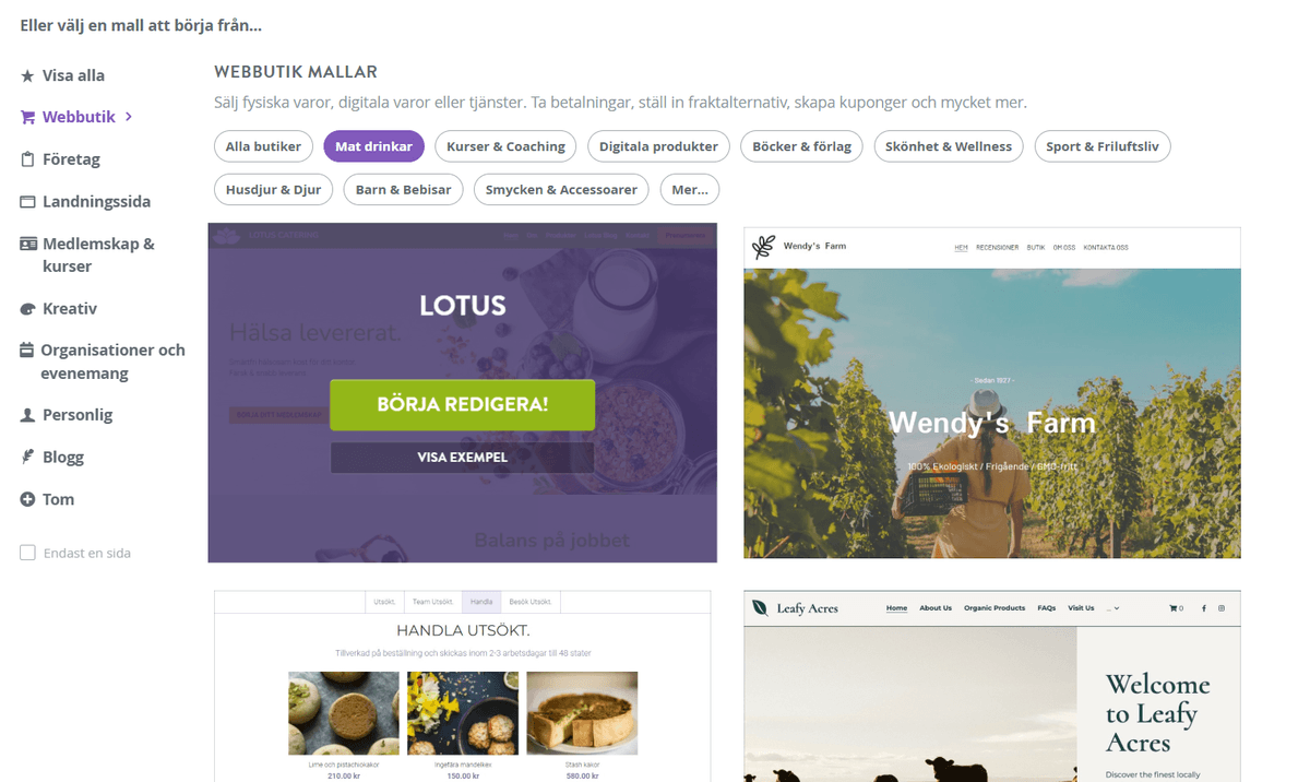 Strikingly Funktioner För Produktvisning & E-handel